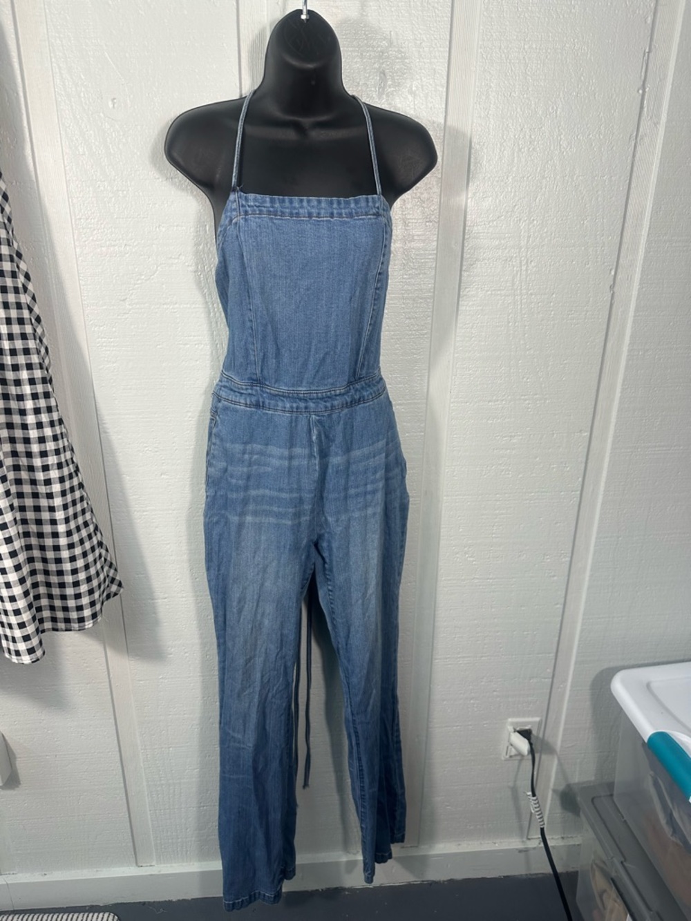 Dollhouse Denim Spaghetti Strap Pantsuit Size 9/10 EUC - Picture 3 of 8
